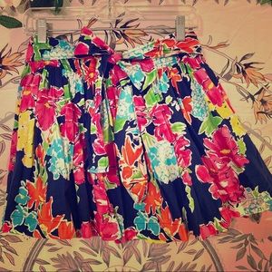 Aeropostale Navy Blue & Floral Mini Skirt